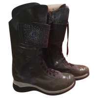 Cesare Paciotti Boots Patent leather in Olive