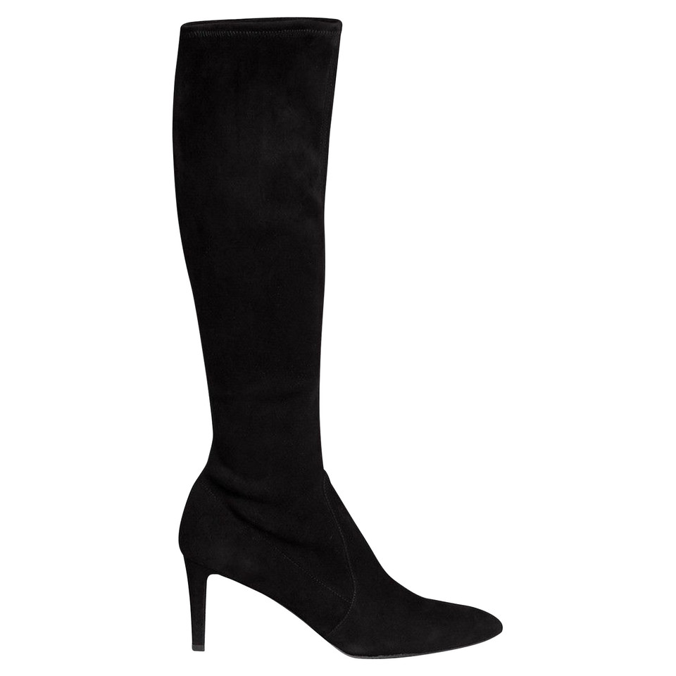 Stuart Weitzman Bottes hautes en daim noires