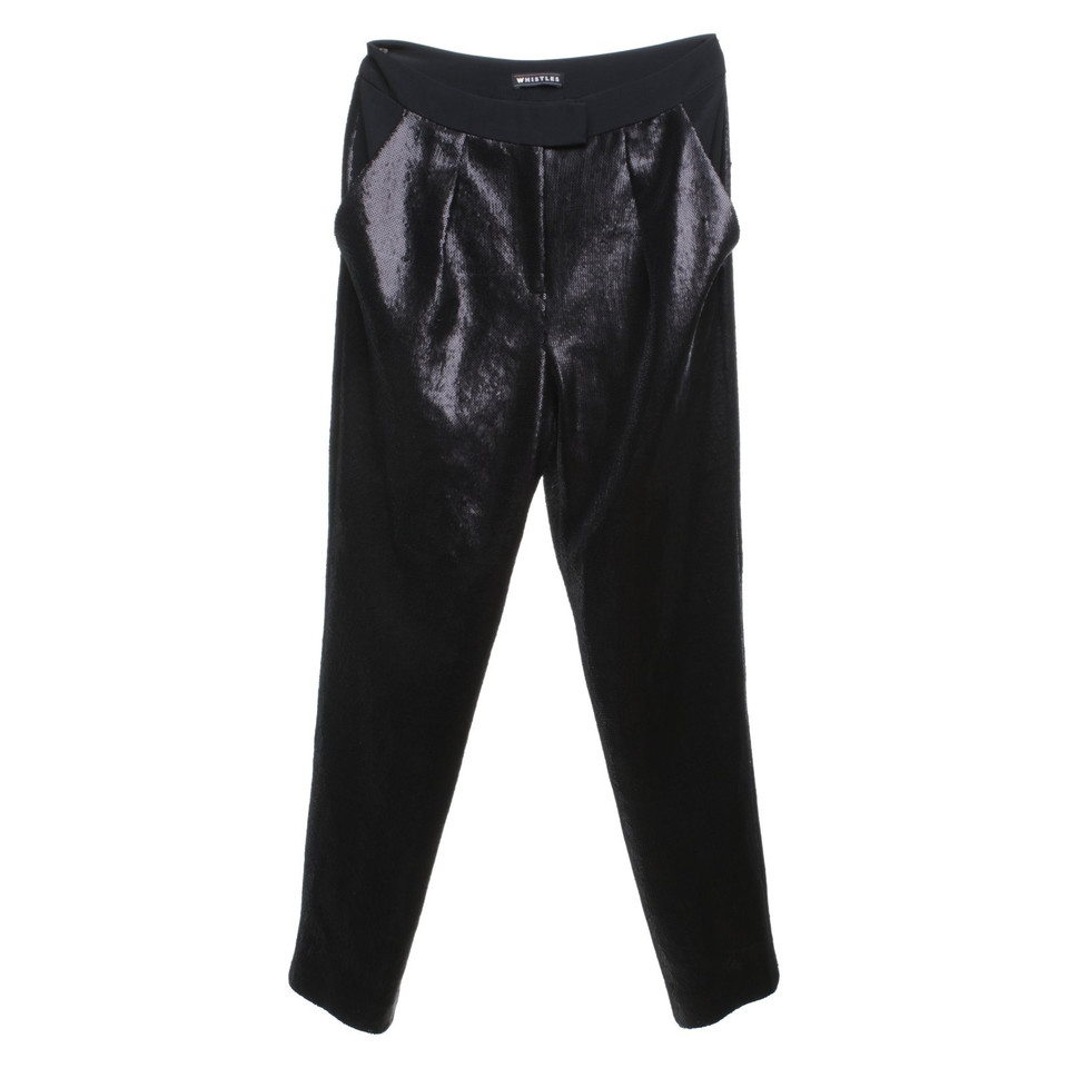 Whistles Pantaloni con paillettes in nero