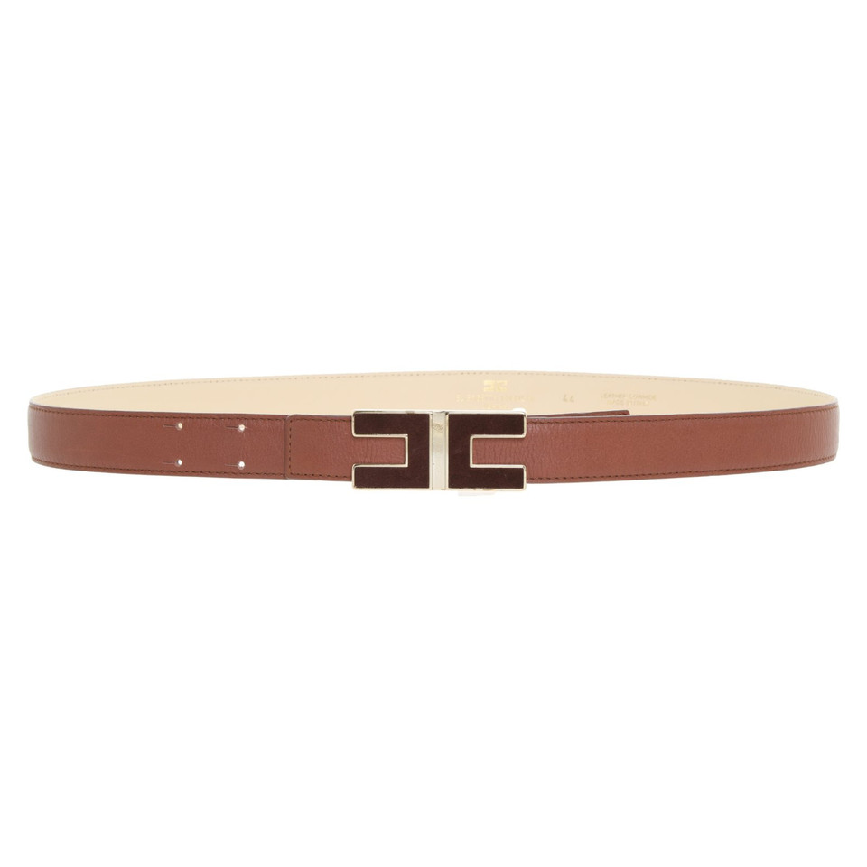 Elisabetta Franchi Belt Leather in Brown