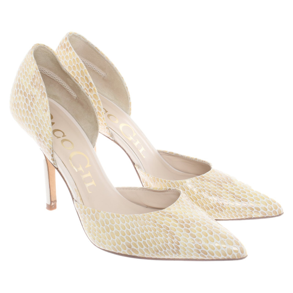 Paco Gil Pumps/Peeptoes aus Leder in Beige