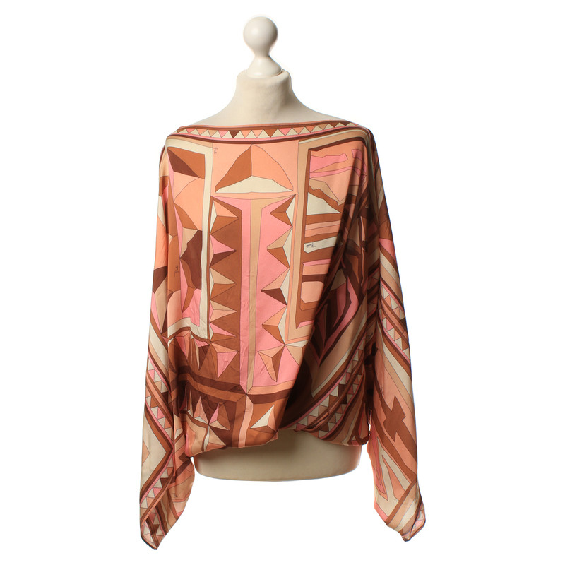 Emilio Pucci Silk blouse with graphic patterns