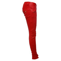 Balmain Leren broek in rood