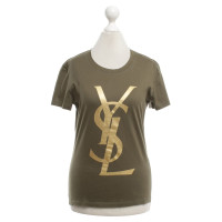 Yves Saint Laurent T-shirt in khaki / gold
