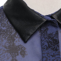 René Lezard Zijden blouse met patroon