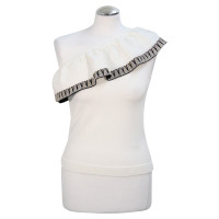 Maje One-shoulder top in white