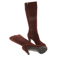 Sergio Rossi Wild leather boots in brown