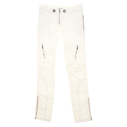 Versace Paire de Pantalon en Coton en Crème