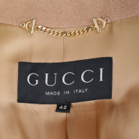 Gucci Jacke/Mantel aus Wolle in Braun