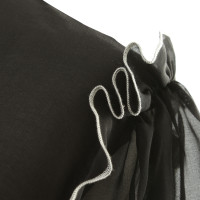 D&G Black silk short sleeve blouse