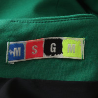 Msgm Grünes Kleid mit schwarzen Blockstreifen