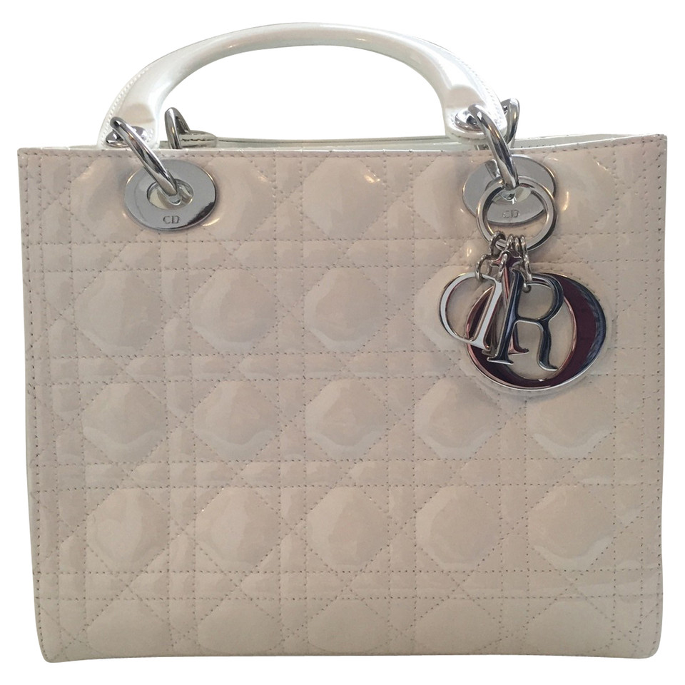 Christian Dior "Lady Dior" in vernice bianca