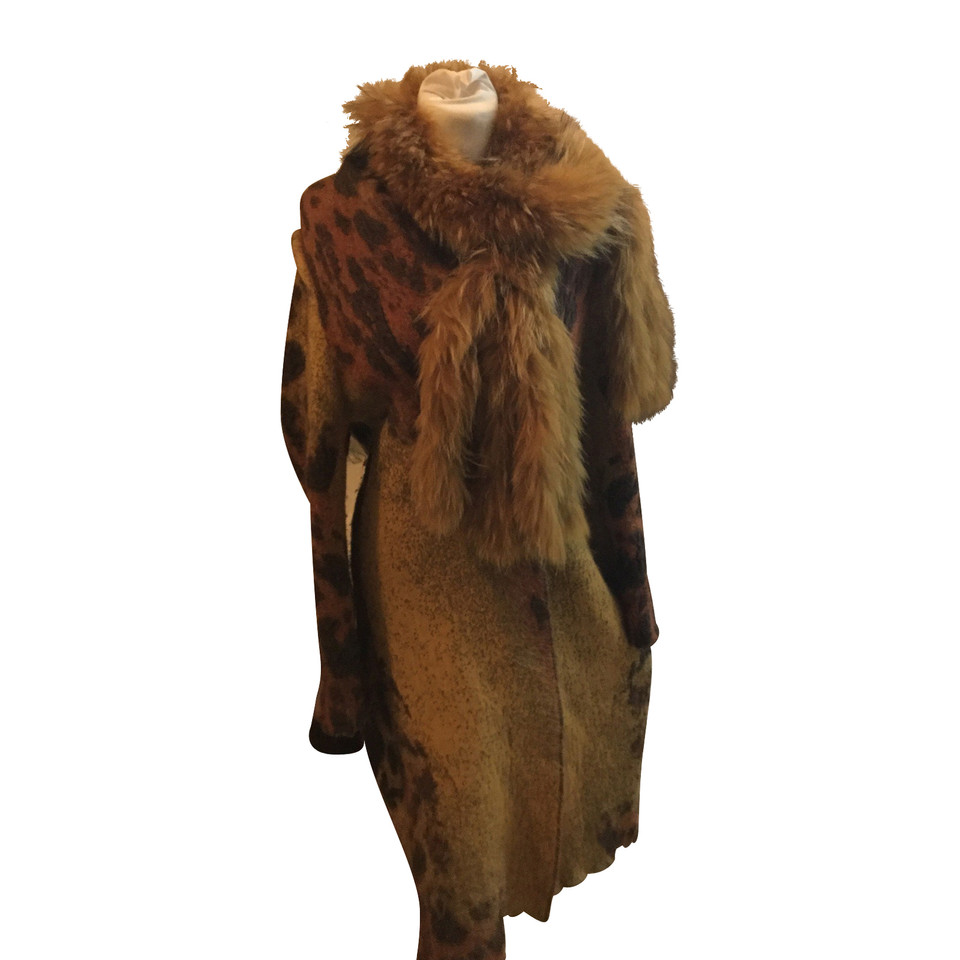 Roberto Cavalli Wool coat with Fox Fur collar