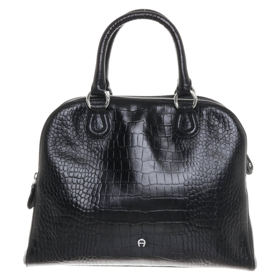 Aigner Handbag with alligator embossing