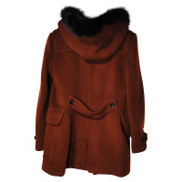 Burberry Giacca/Cappotto in Lana in Bordeaux