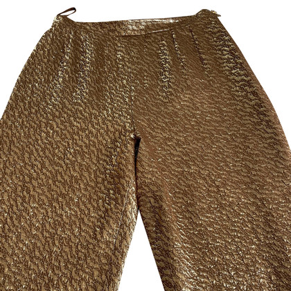 Chanel Trousers Canvas in Gold