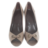 Christian Dior Pumps/Peeptoes aus Leder in Taupe