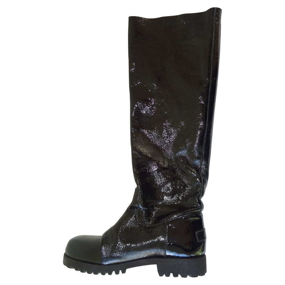 Shabbies Amsterdam Boots Patent leather in Black