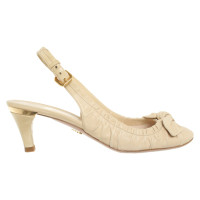 Prada Pumps/Peeptoes Leather in Beige