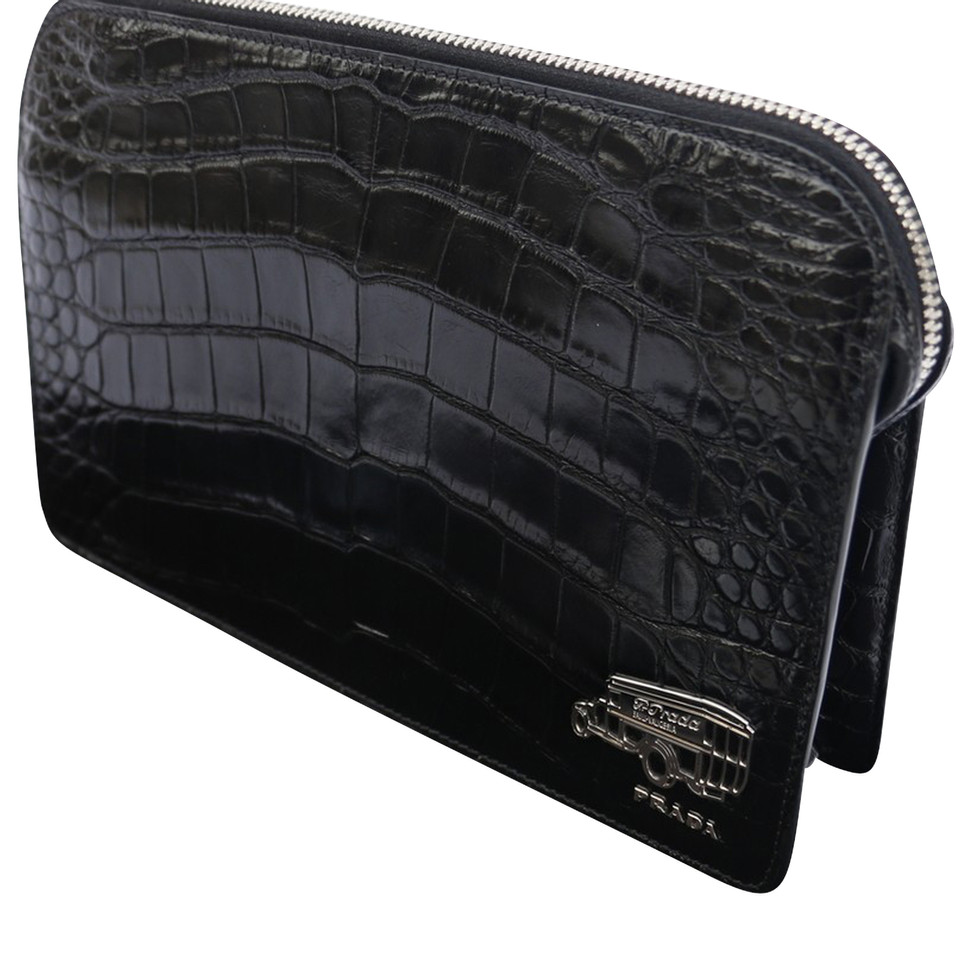 Prada clutch made of alligator leather