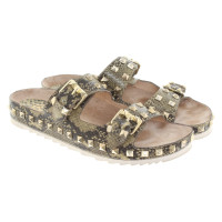 Ash Sandals with reptile embossing