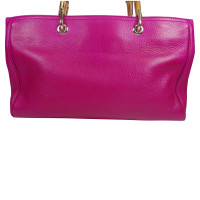 Gucci Bamboo Shopper aus Leder in Fuchsia