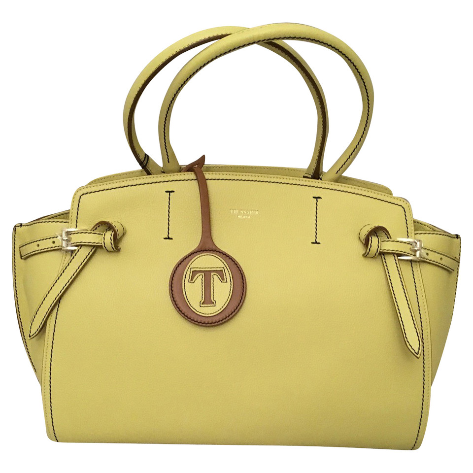 Trussardi Tote bag Leer in Geel