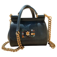 Dolce & Gabbana Sicily Bag in Pelle in Petrolio