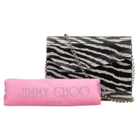 Jimmy Choo Zebra Print PVC Chain Shoulder Bag