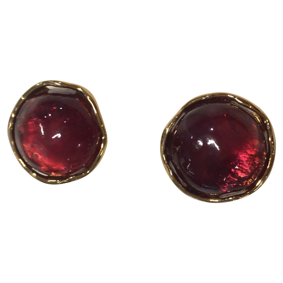 Yves Saint Laurent Ear clips with red stone