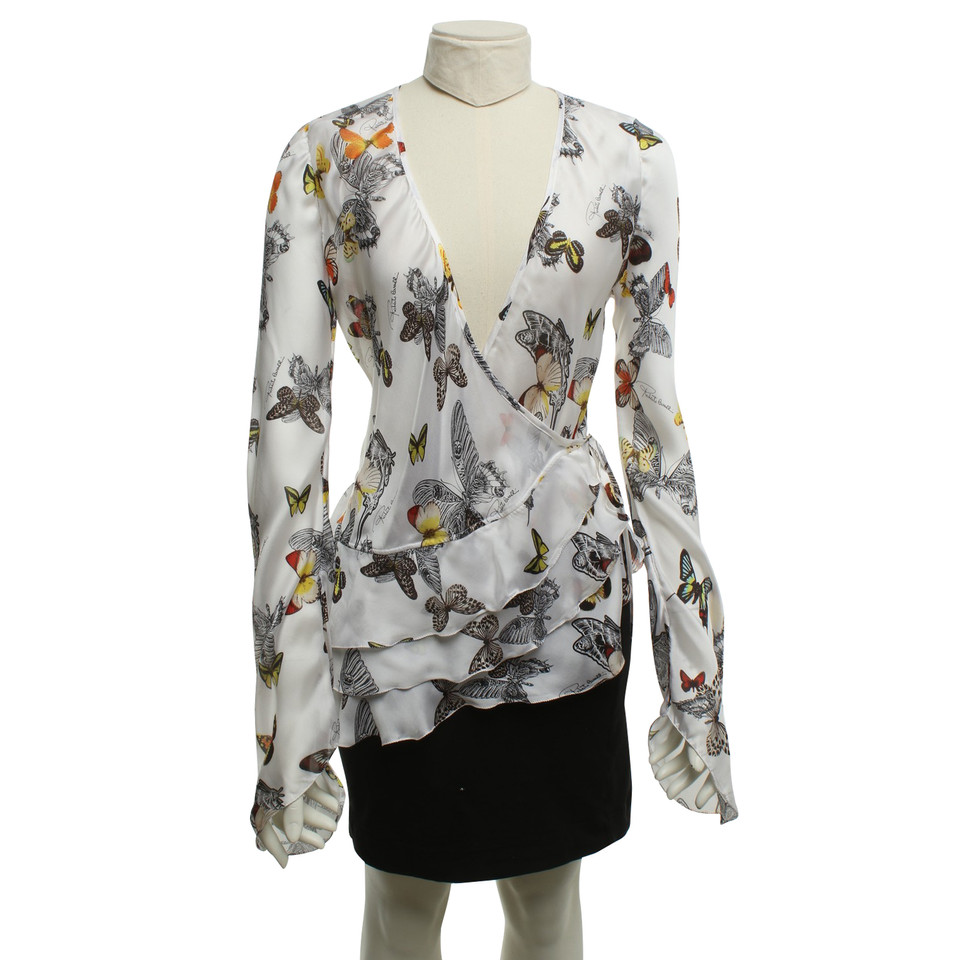 Roberto Cavalli Silk blouse with pattern