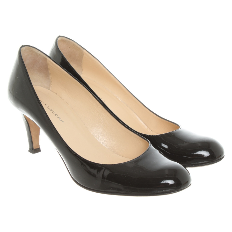 Fabio Rusconi Pumps/Peeptoes en Cuir verni en Noir