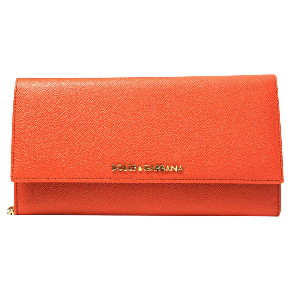 Dolce & Gabbana Clutch aus Leder in Orange
