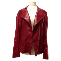 Giorgio Armani Lederen jas in het rood