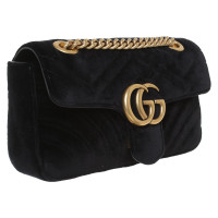 Gucci GG Marmont Velvet Shoulder Bag in Nero