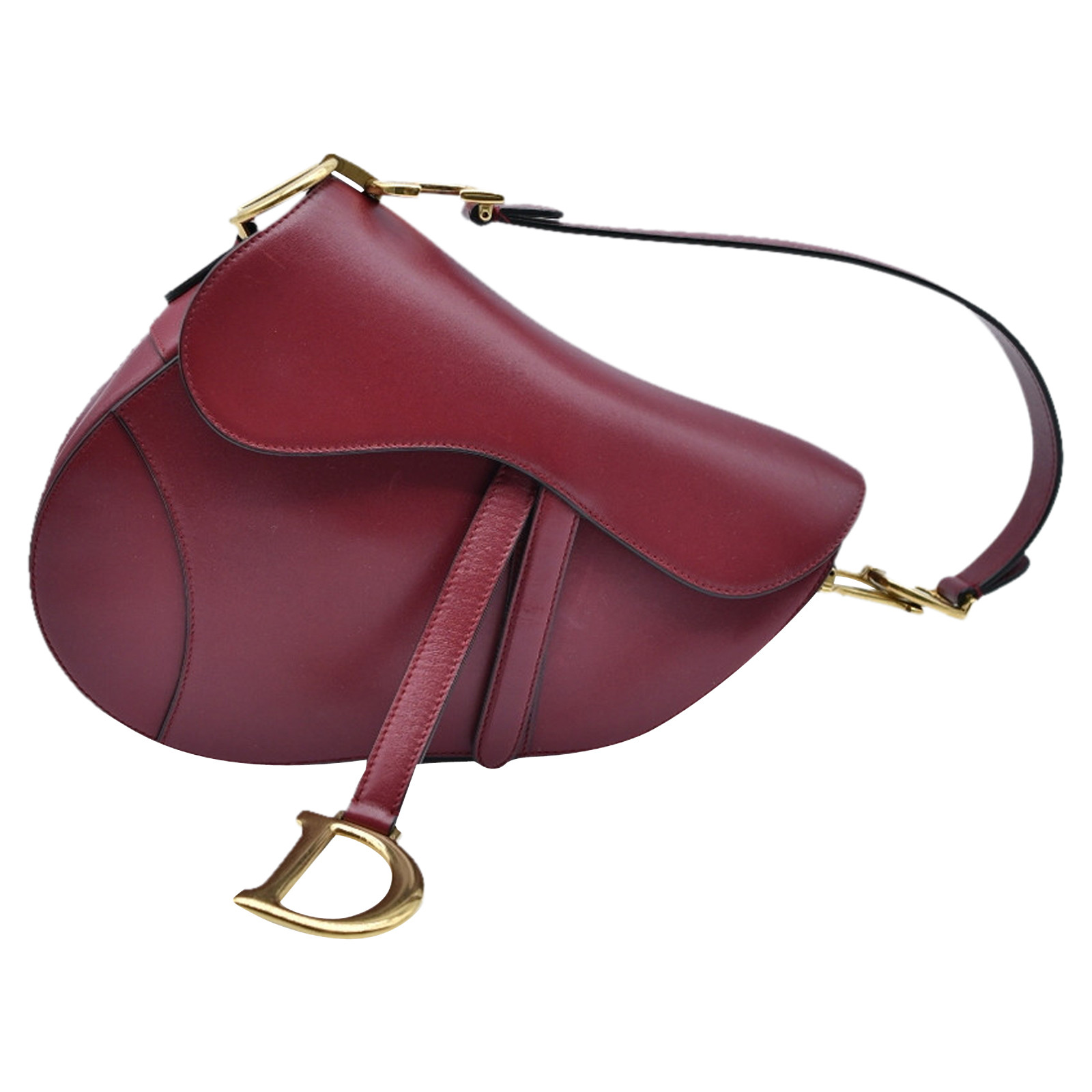 Dior Saddle Bag mini 21 cm Leather in Red - Acheter Dior Saddle Bag mini 21  cm Leather in Red d'occasion pour 2300€ (6698802)