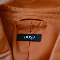 Hugo Boss Leren jas in oranje