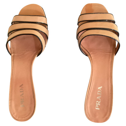Prada Sandals Patent leather in Nude