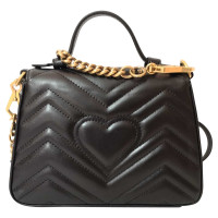 Gucci GG Marmont Top Handle Bag Leather in Black