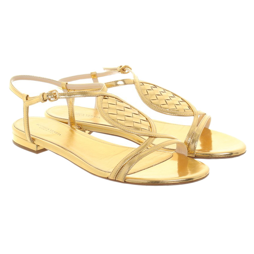Bottega Veneta Sandals in gold color - Buy Second hand Bottega Veneta ...