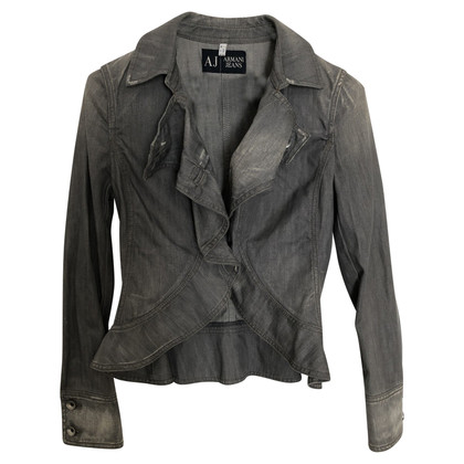 Armani Jeans Jacke/Mantel aus Baumwolle in Grau