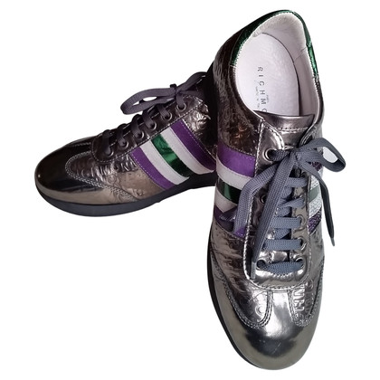 Richmond Trainers Leather in Silvery