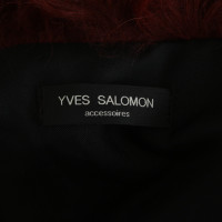 Yves Salomon Vest Fur in Red