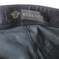 Versace Lederhose in Schwarz