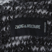 Zadig & Voltaire Strickjacke in Grau/Weiß