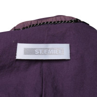St. Emile giacca di pelle color lavanda in look usato