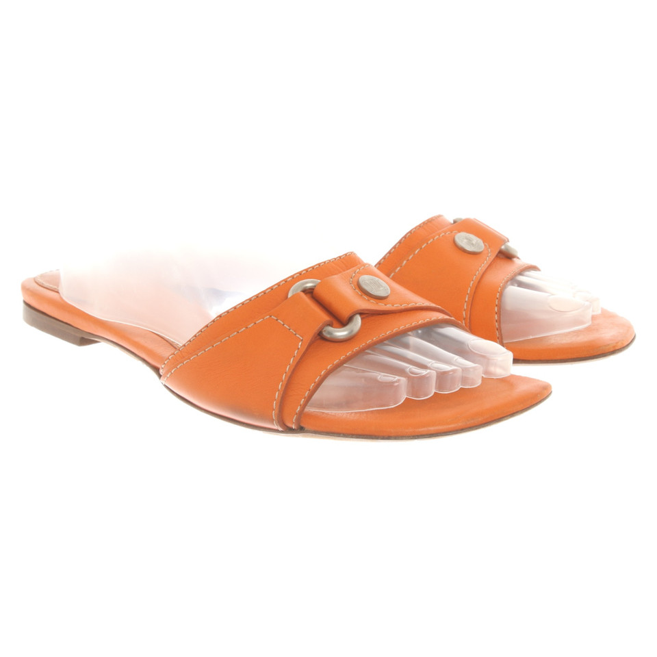 Céline Sandals Leather in Orange