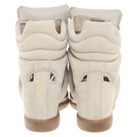 Isabel Marant Suede sneaker wedges in beige