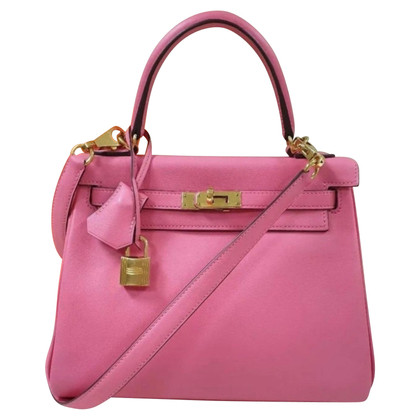 Hermès Kelly Bag Leer in Roze