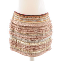 Matthew Williamson Pink / beige raffia skirt